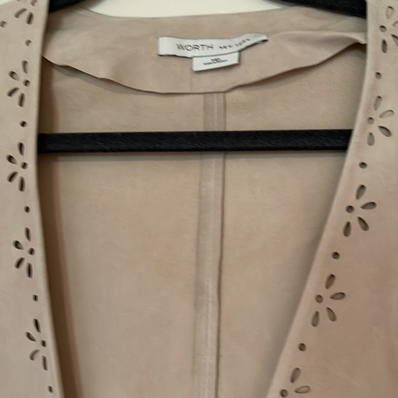 Worth Leather laser cut jacket with front tie - Picture 3 of 5